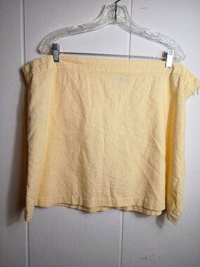 Butter Yellow Linen Blend Womens XXL Old Navy A-Line Short Skirt Side Zip Spring